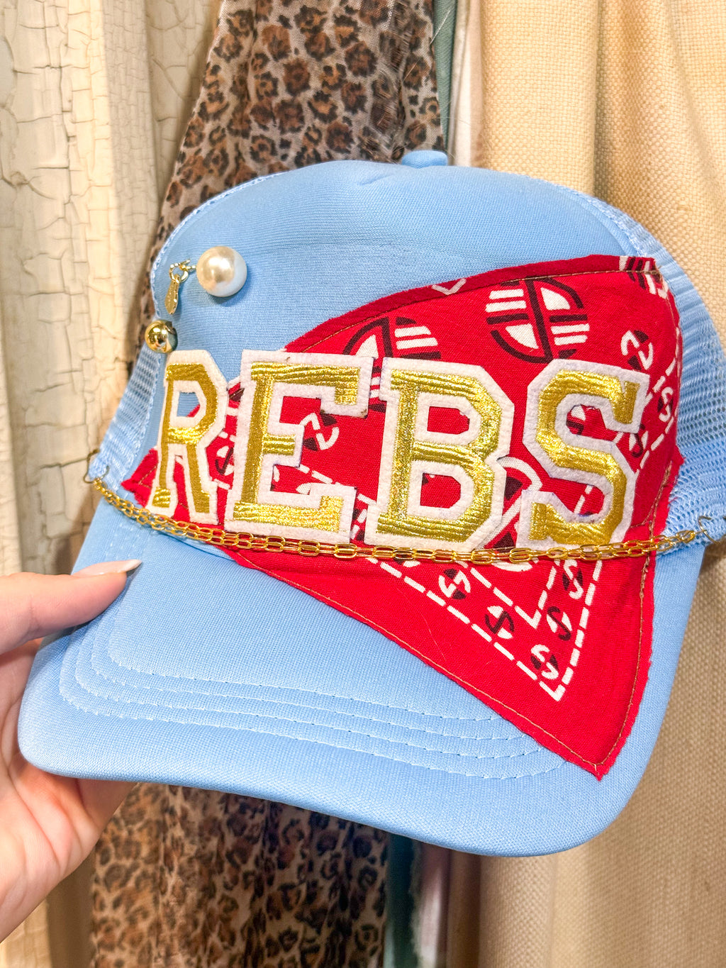 Handmade Vintage Bandana Rebs Hat