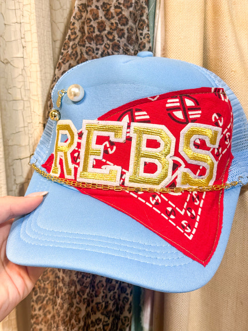 Handmade Vintage Bandana Rebs Hat