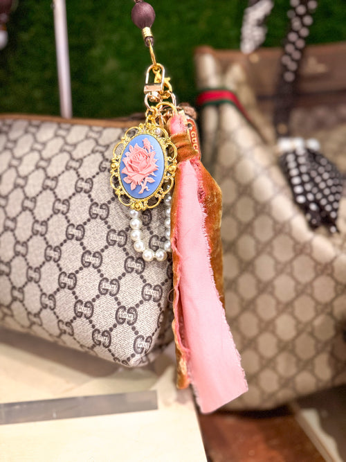 Handmade Cameo Pendant Bag Charm