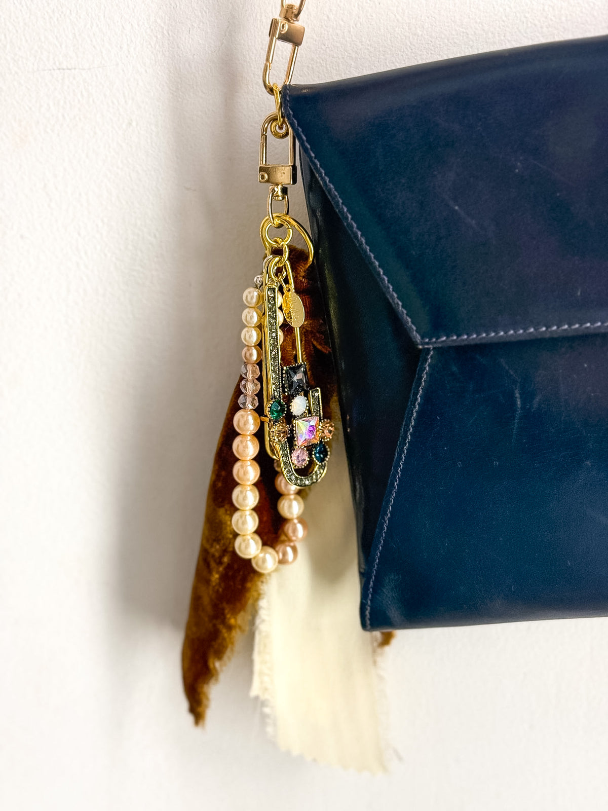 Handmade Jeweled Pin Bag Charm