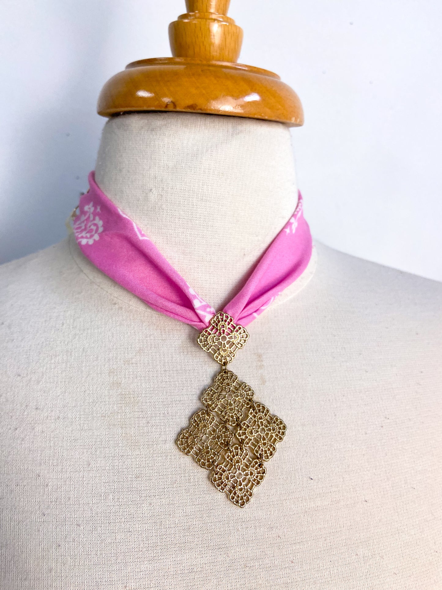 OOAK Bandana Earring Pendant Necklace