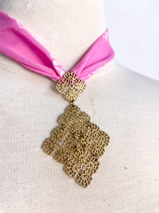 OOAK Bandana Earring Pendant Necklace