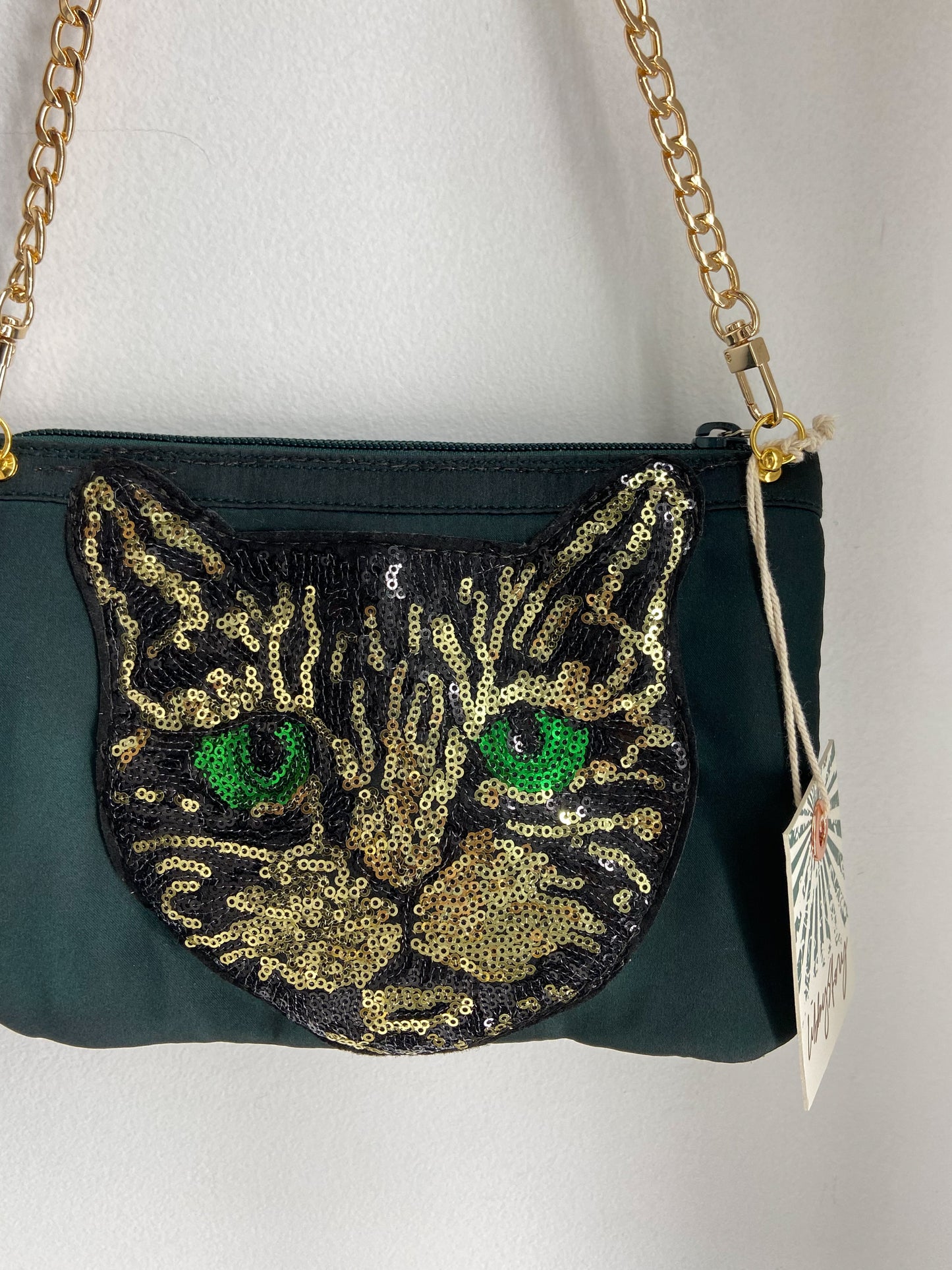 OOAK Green Cat GG Clutch