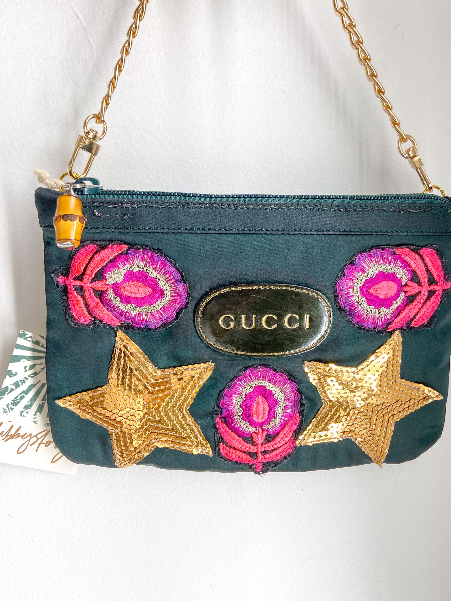 OOAK Green Cat GG Clutch