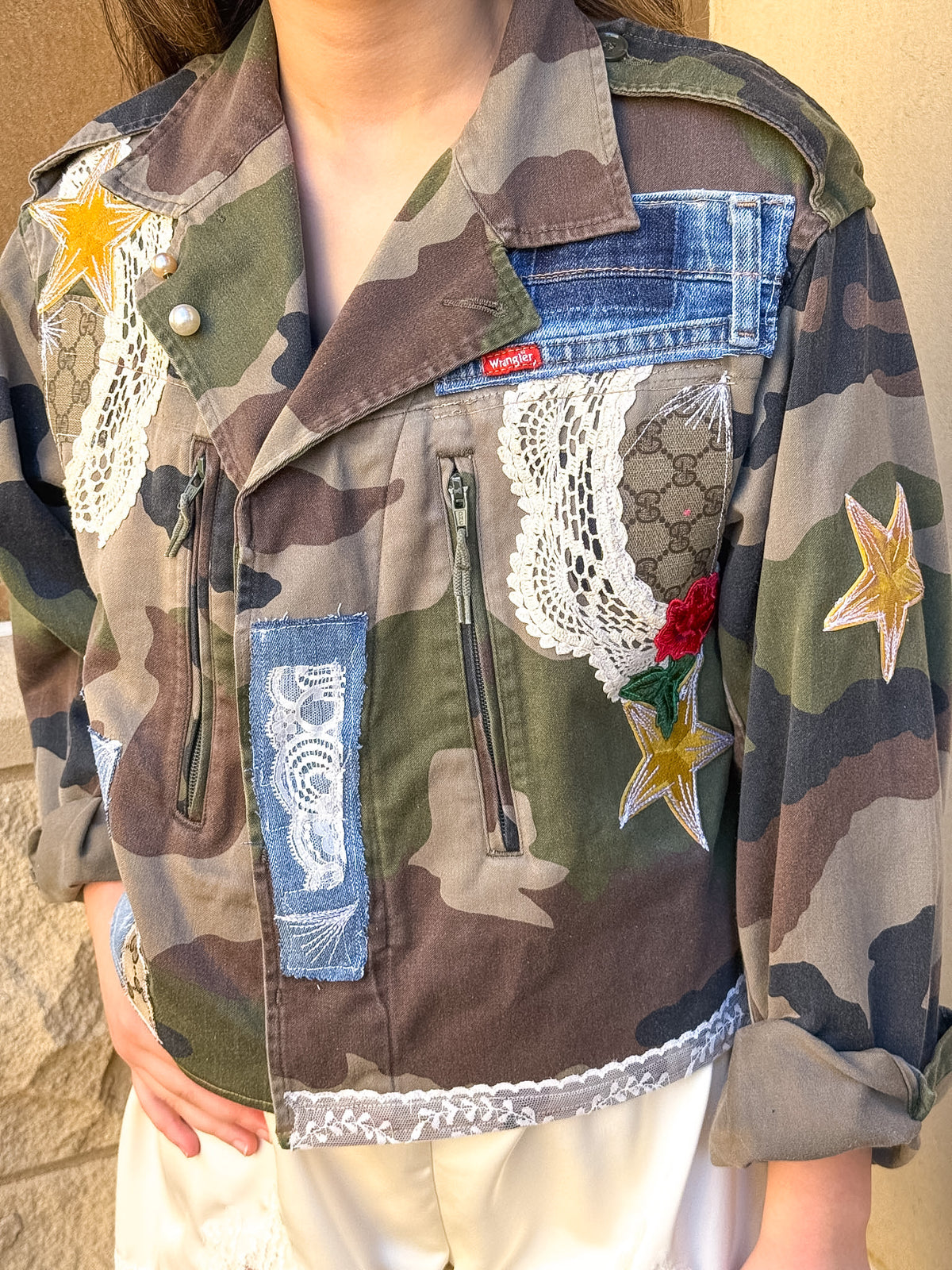 One-of-a-Kind Reworked Vintage French Military Tiger Jacket