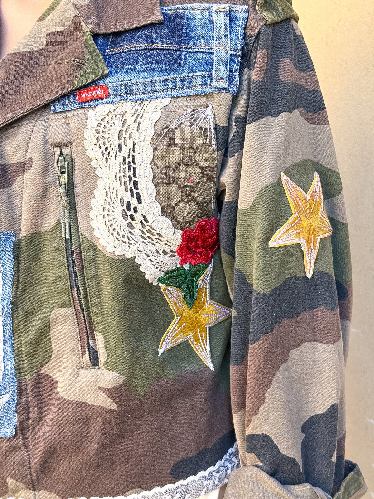 One-of-a-Kind Reworked Vintage French Military Tiger Jacket