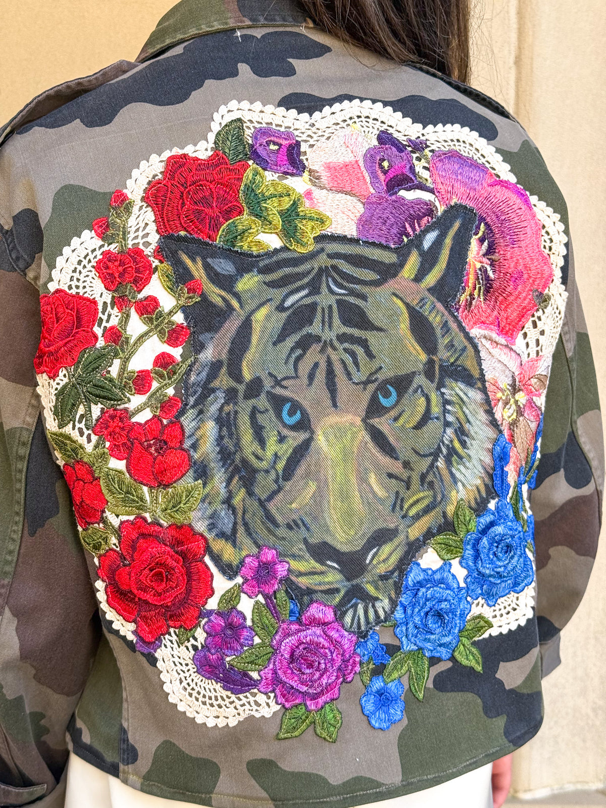 One-of-a-Kind Reworked Vintage French Military Tiger Jacket