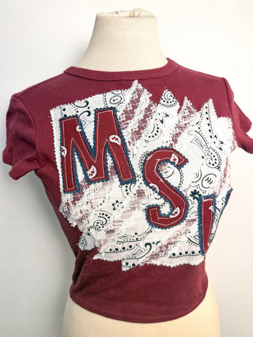 OOAK Bandana/Lace MSU Tee