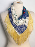 OOAK Wildflower Patchwork Fringe Scarf
