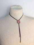 Vintage Earring Leather Bolo