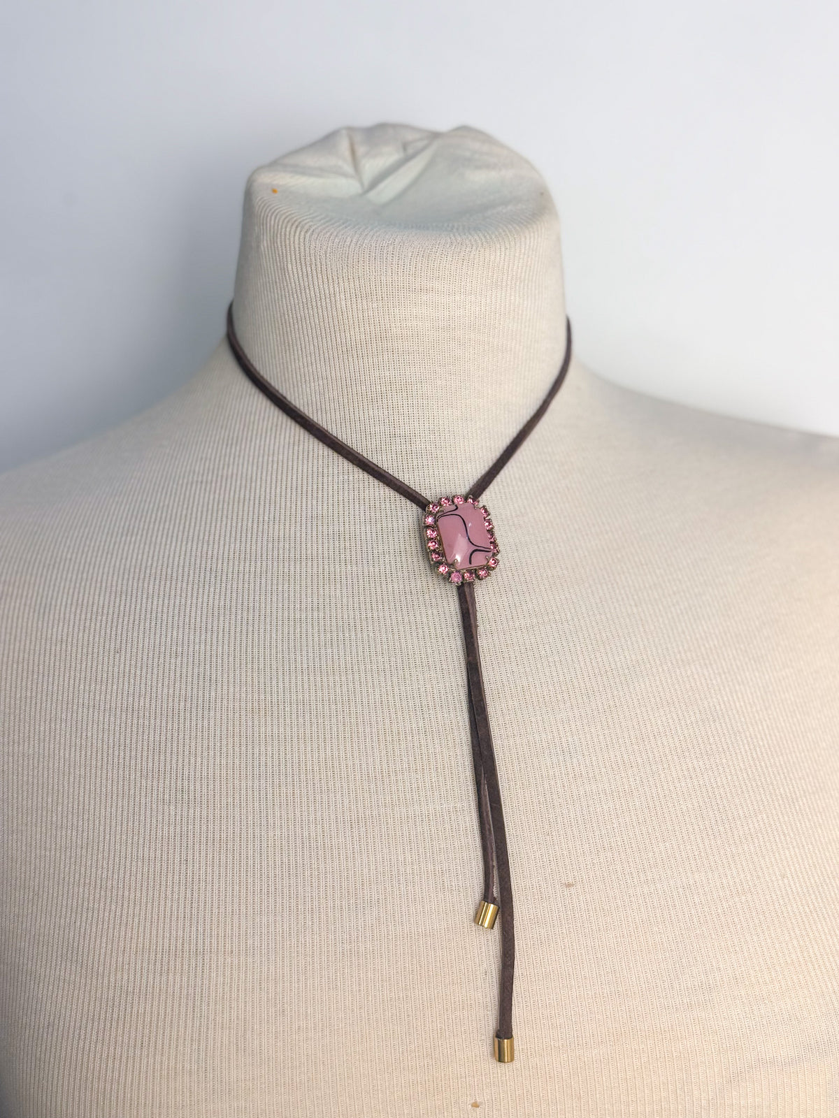 Vintage Earring Leather Bolo