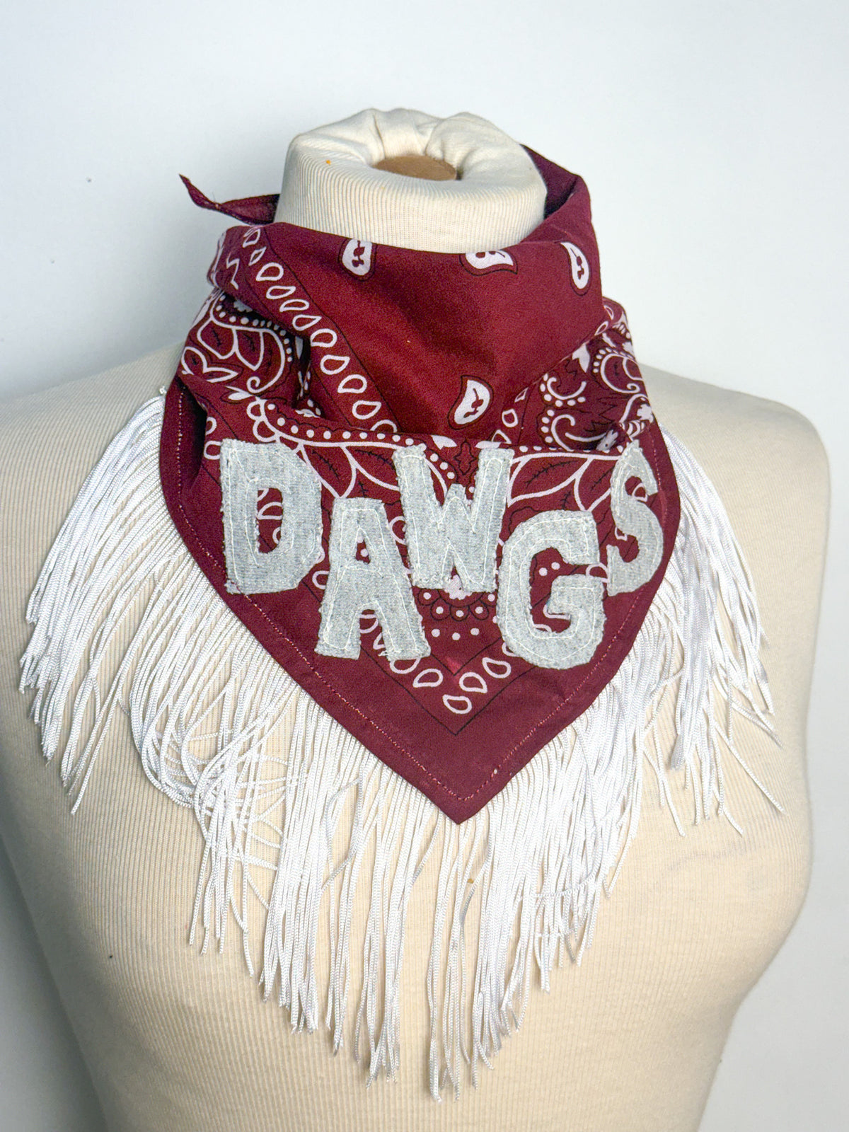 OOAK 'Dawgs' Fringe Scarf