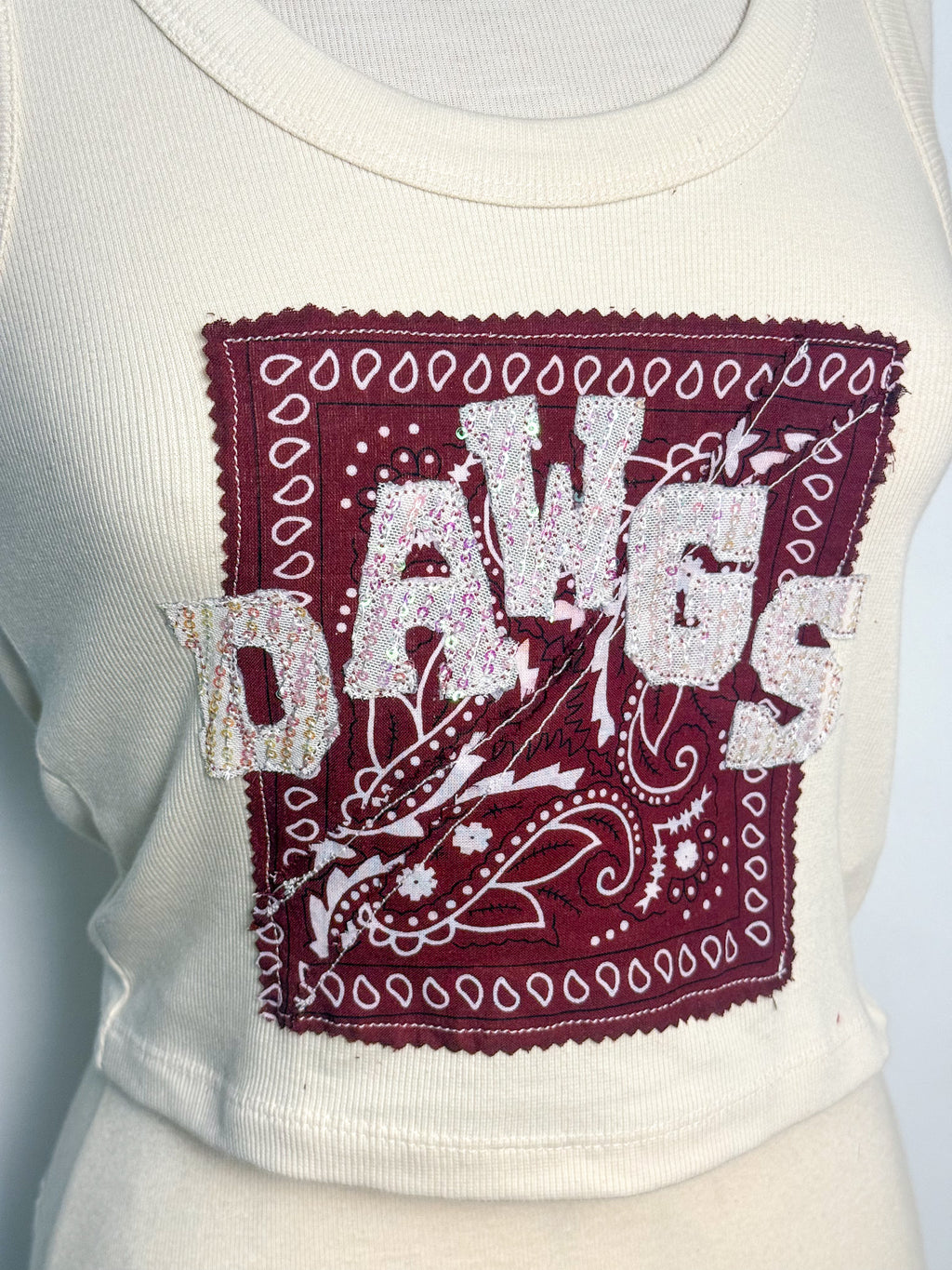 OOAK Sequin Dawgs Bandana Tank