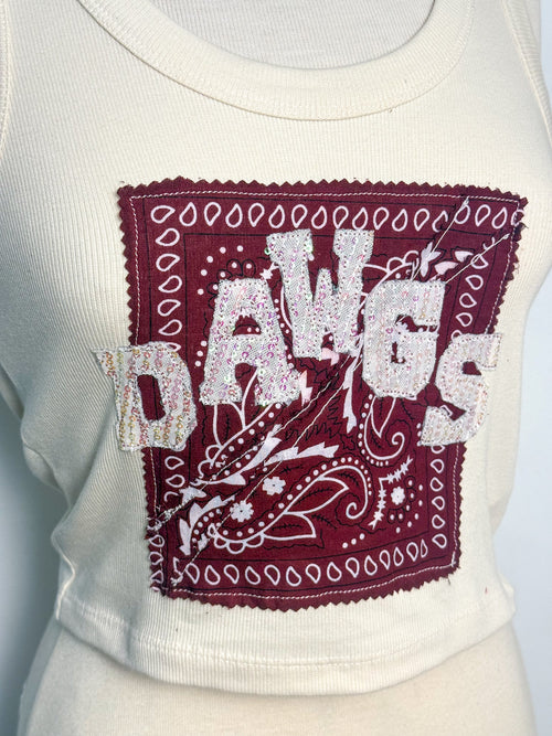 OOAK Sequin Dawgs Bandana Tank