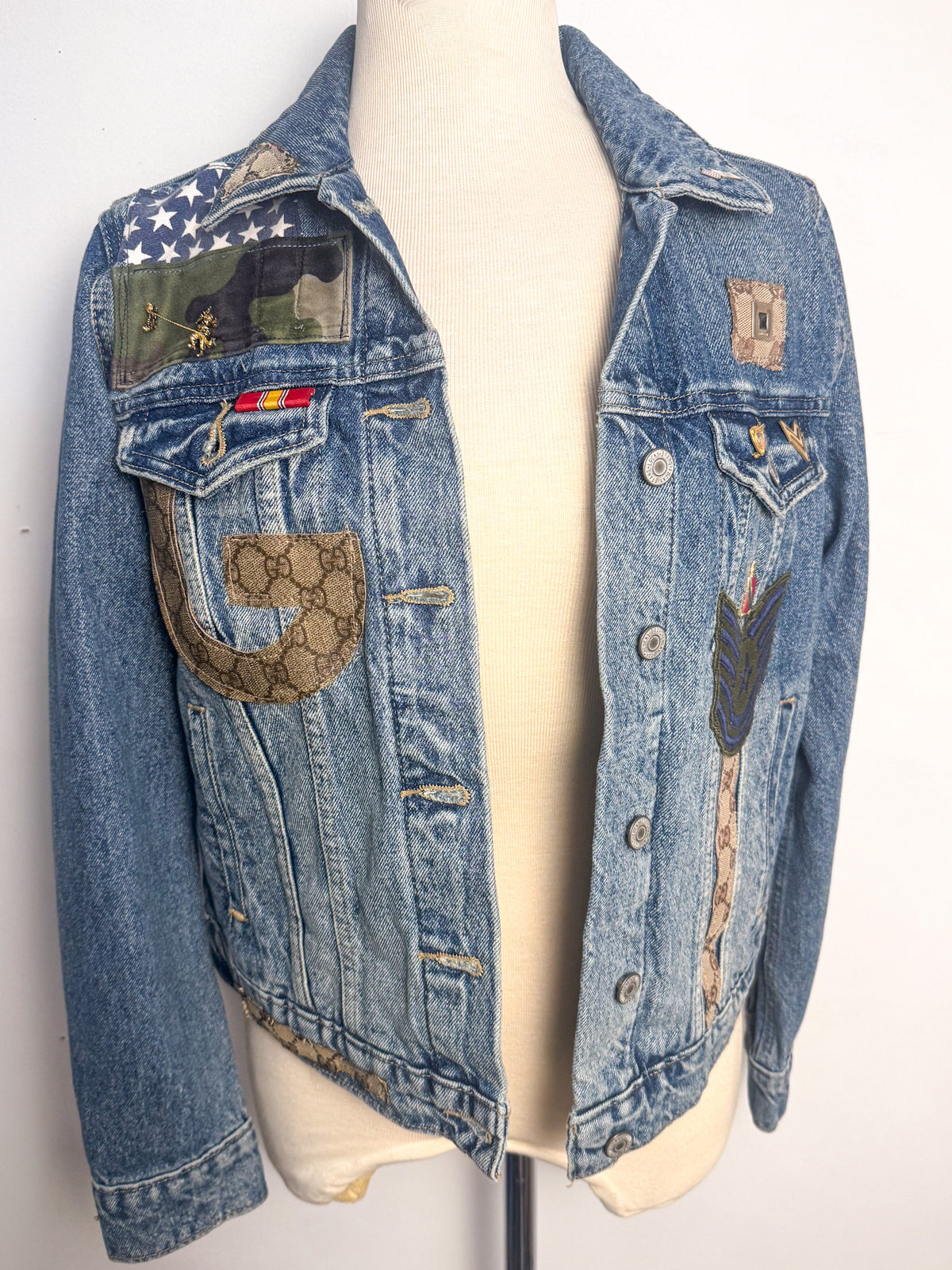 OOAK  “Medals & Monogram” Reworked Denim Jacket