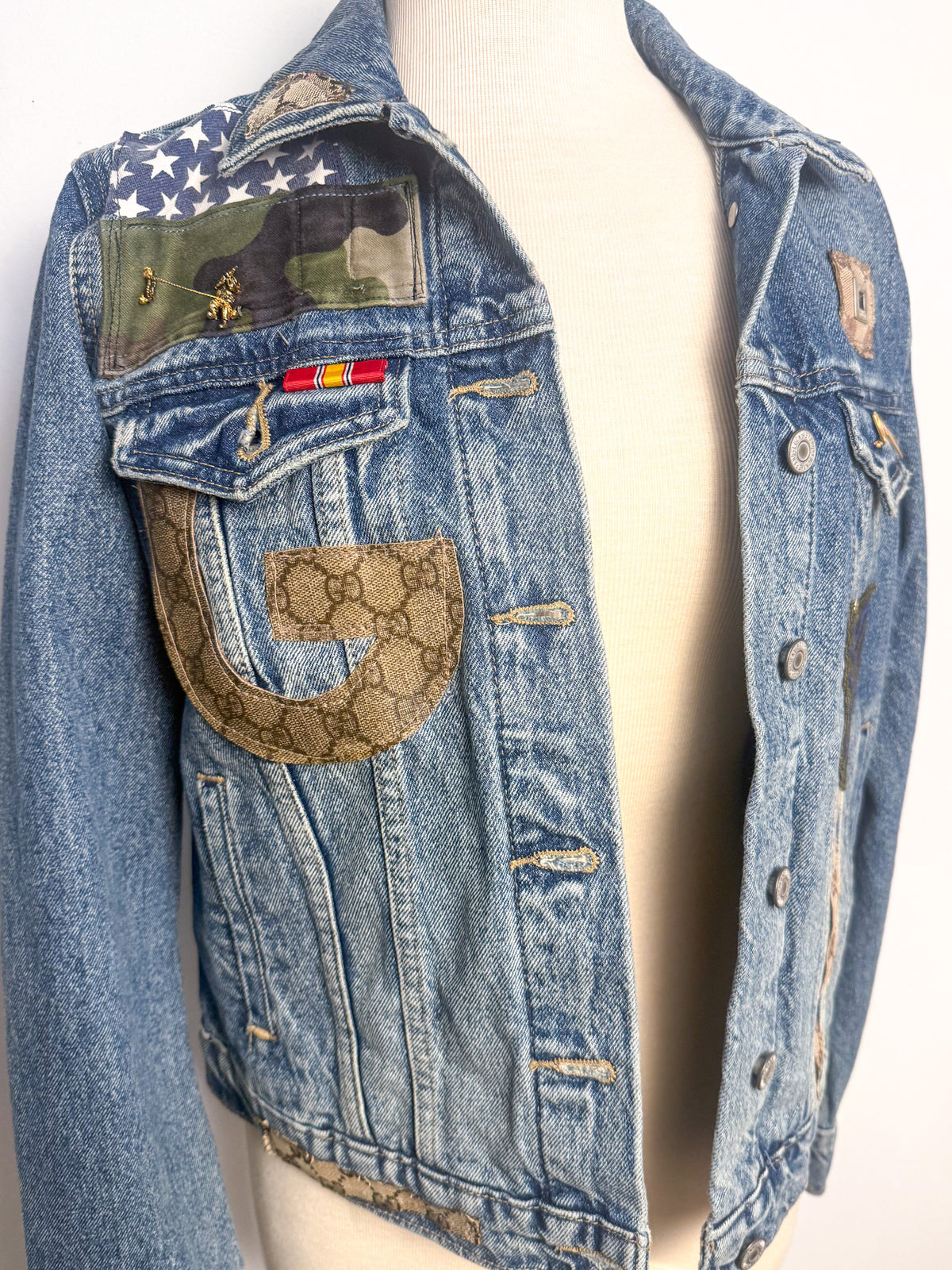 OOAK  “Medals & Monogram” Reworked Denim Jacket