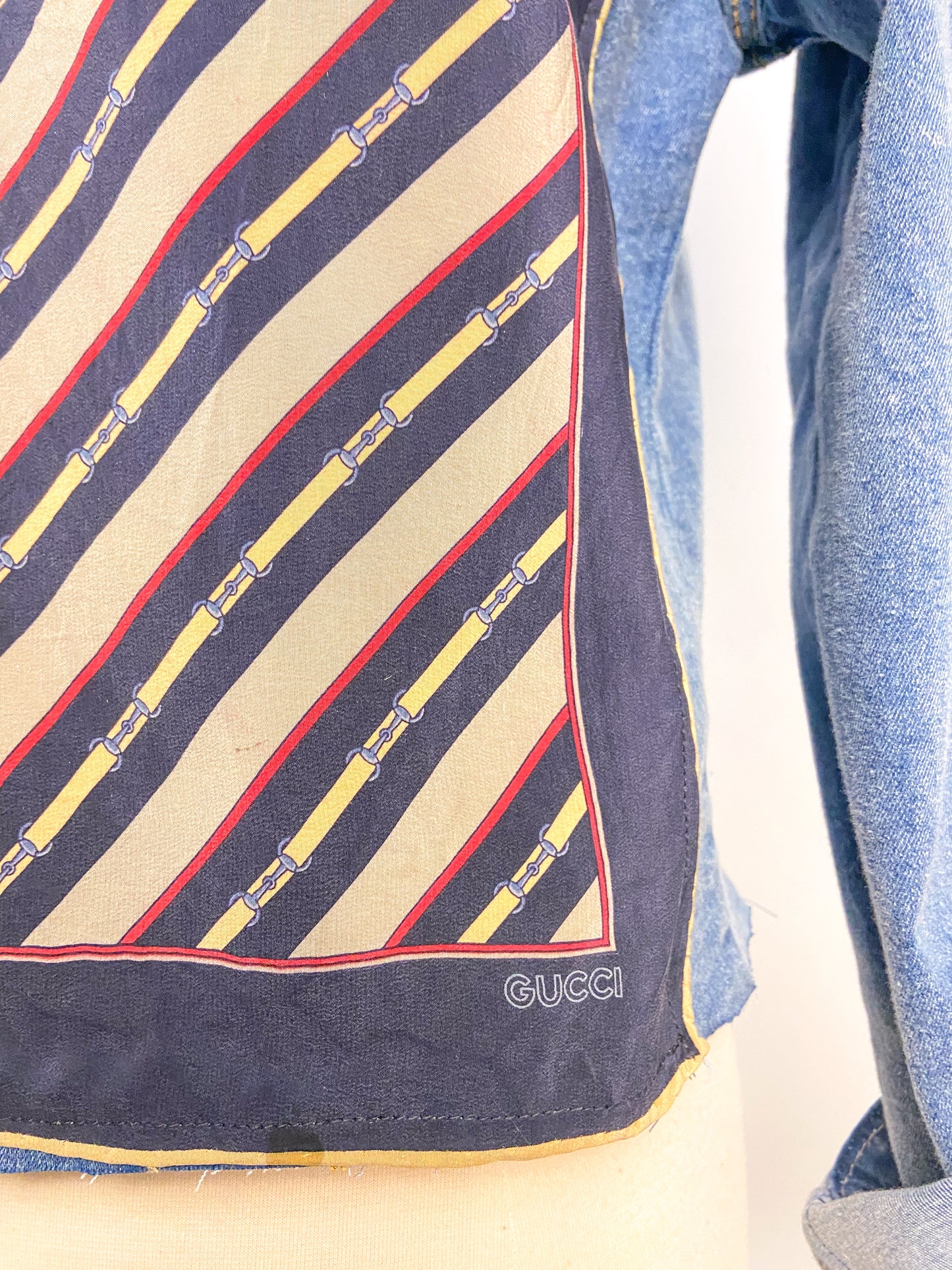 OOAK Gucci Scarf Denim Jacket