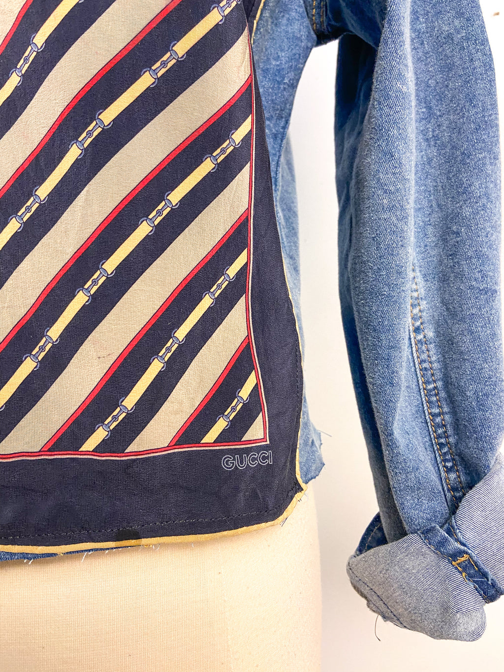 OOAK Gucci Scarf Denim Jacket