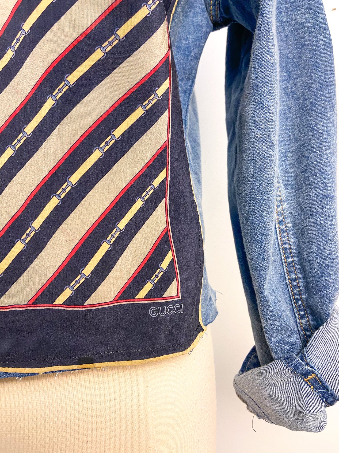 OOAK Gucci Scarf Denim Jacket
