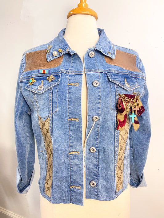OOAK Gucci Scarf Denim Jacket