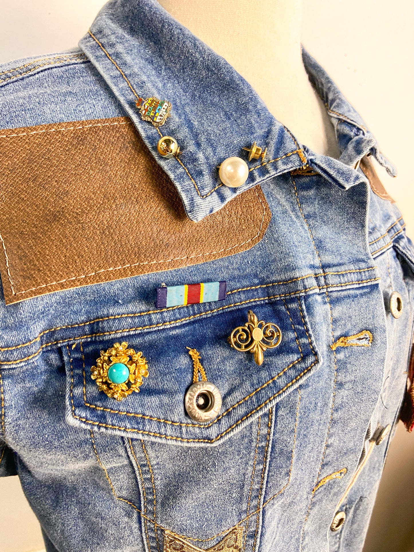 OOAK Gucci Scarf Denim Jacket