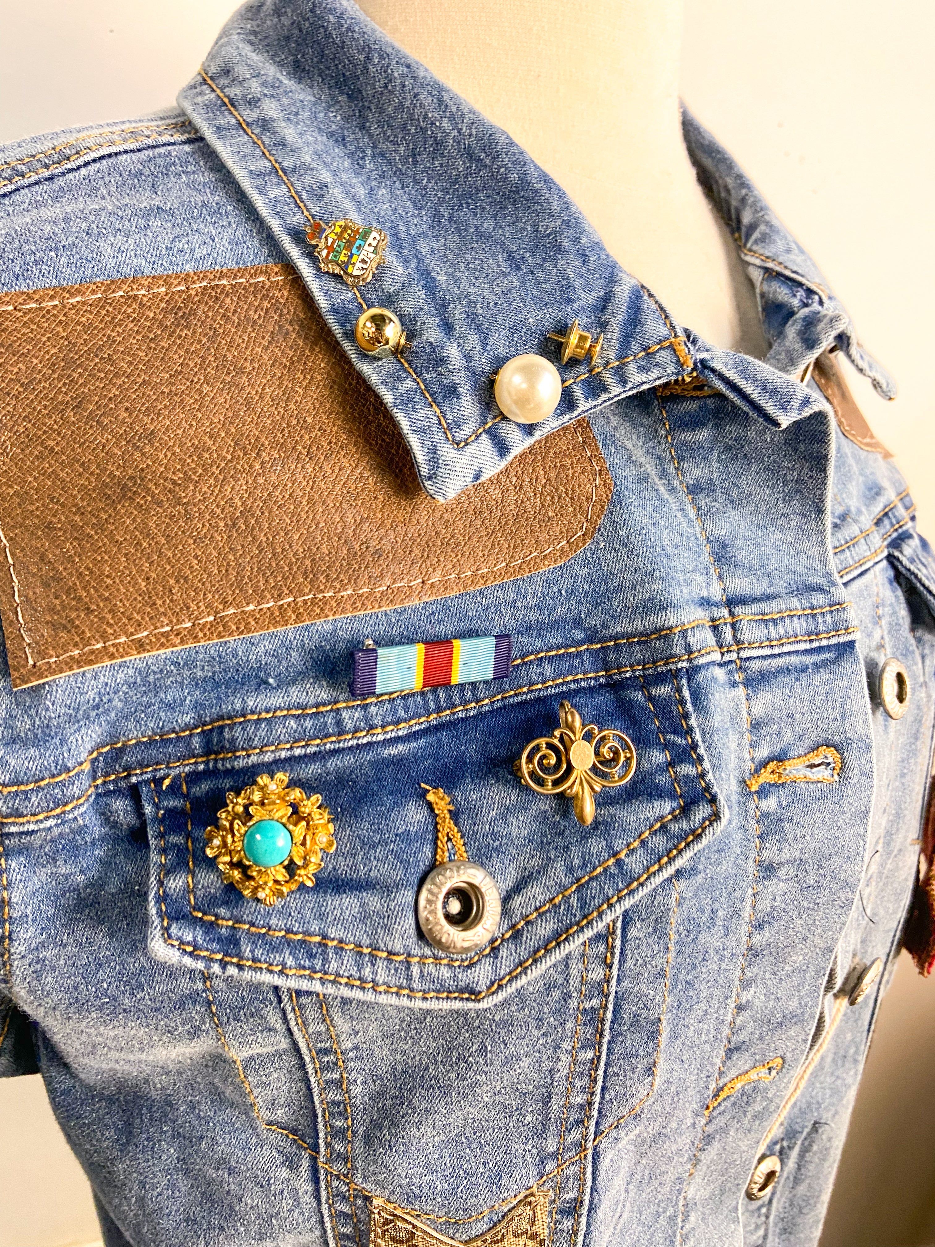 OOAK Gucci Scarf Denim Jacket