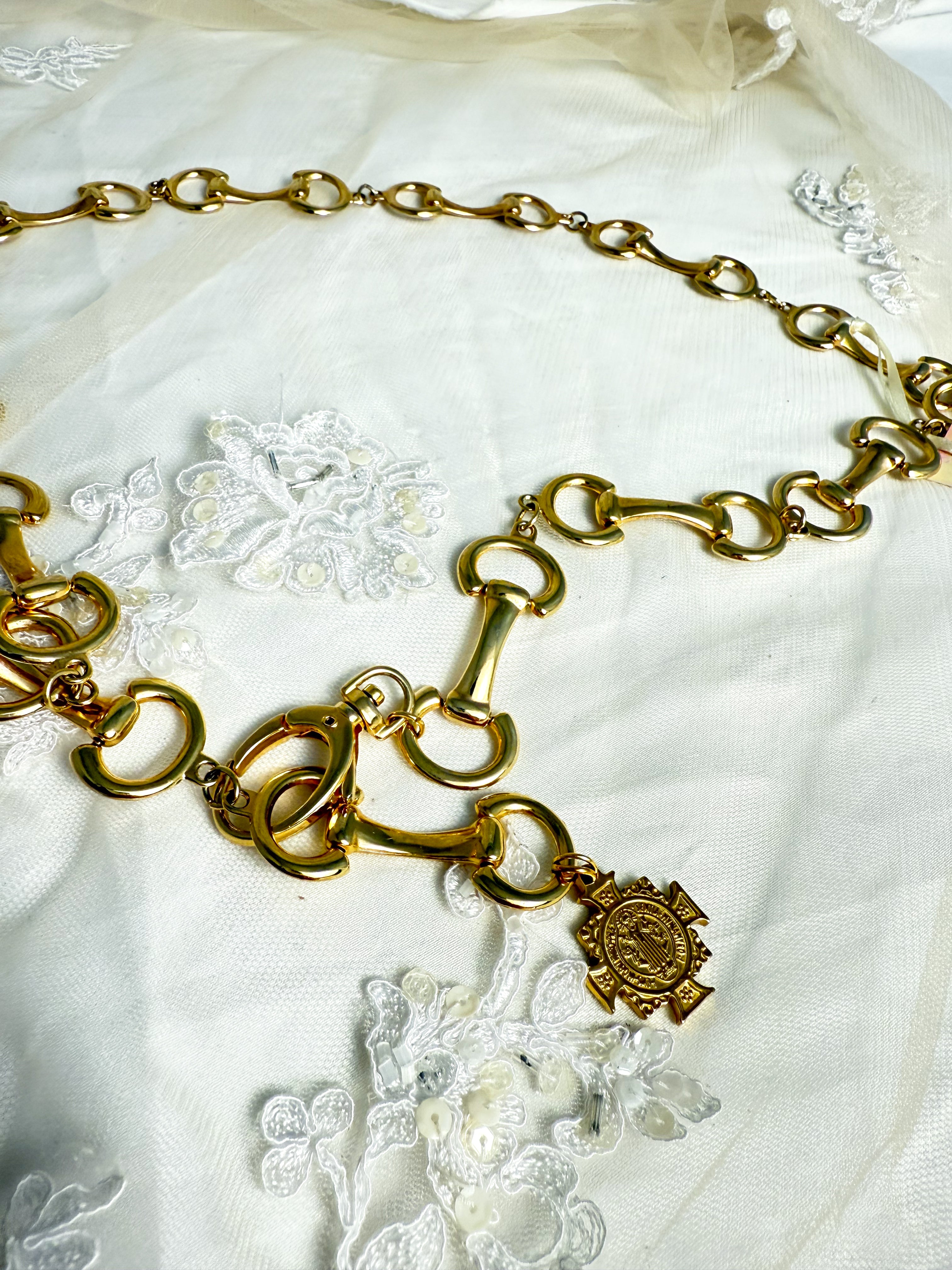 OOAK Vintage Chain Belt with Cross