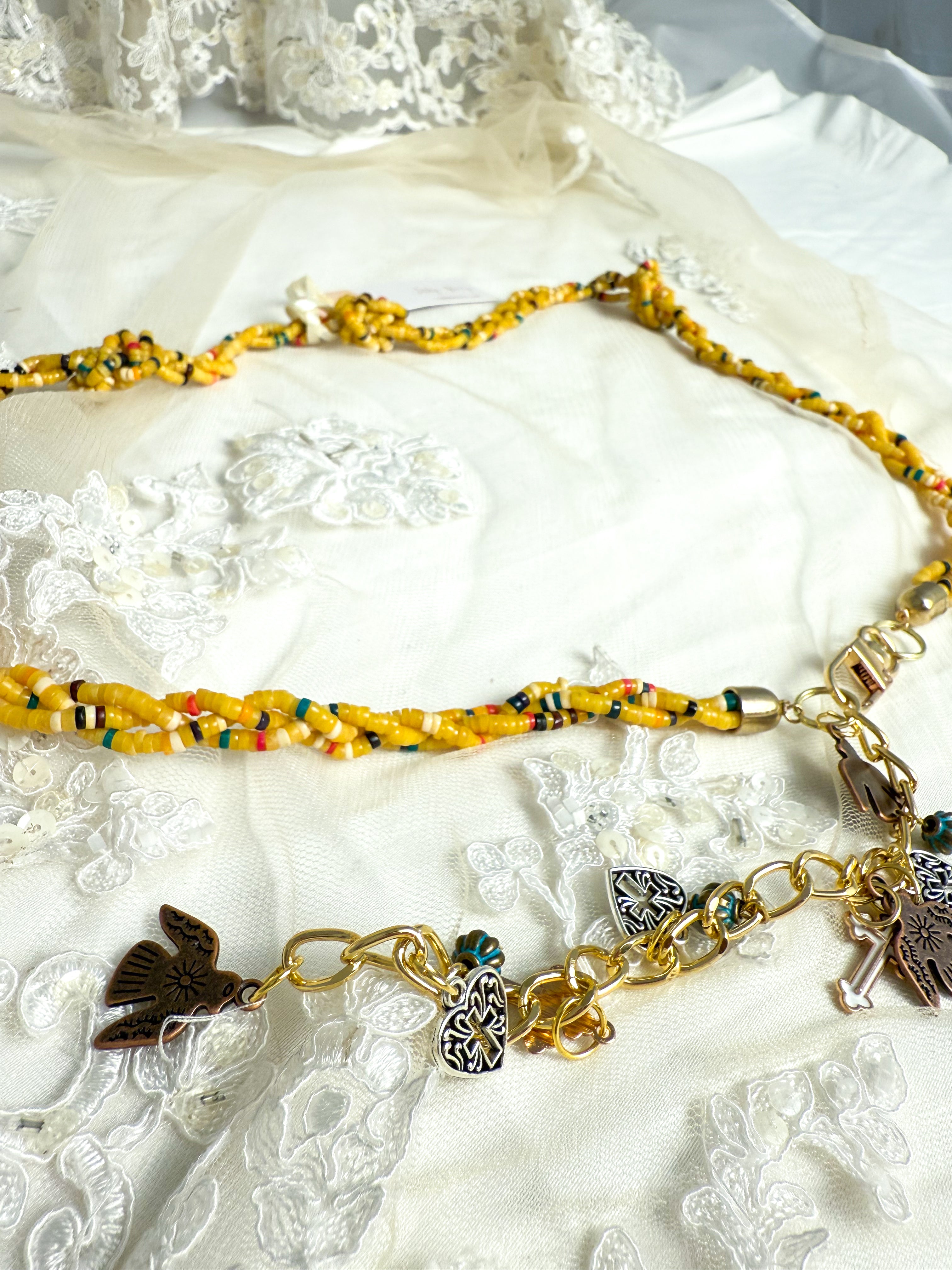 OOAK Vintage Beaded Belt w/Charms