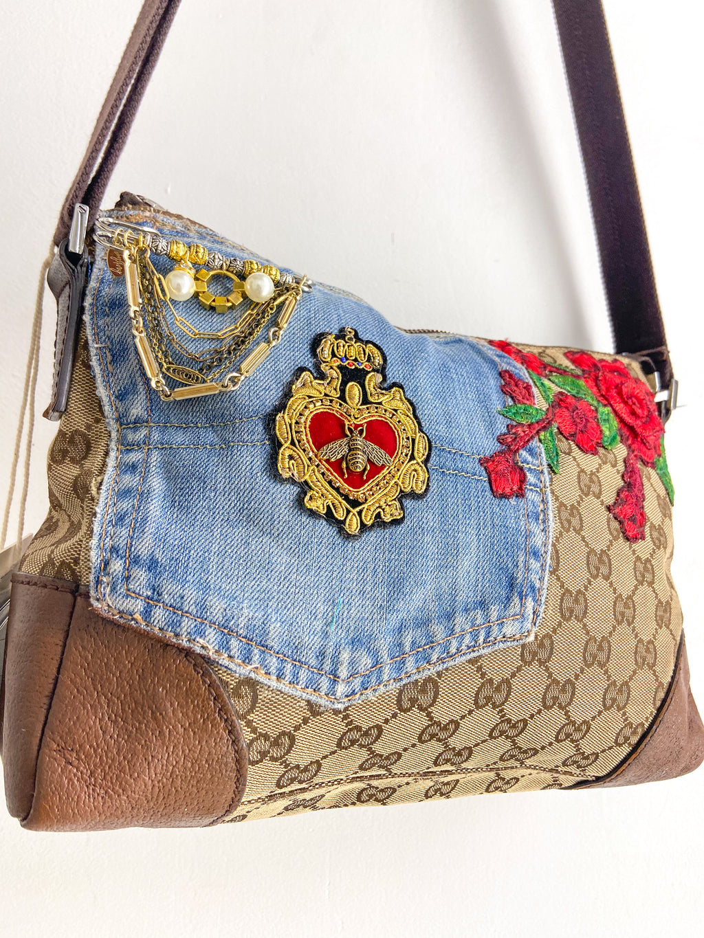 OOAK Vintage Gucci Fighting Tigers Adjustable Strap Purse