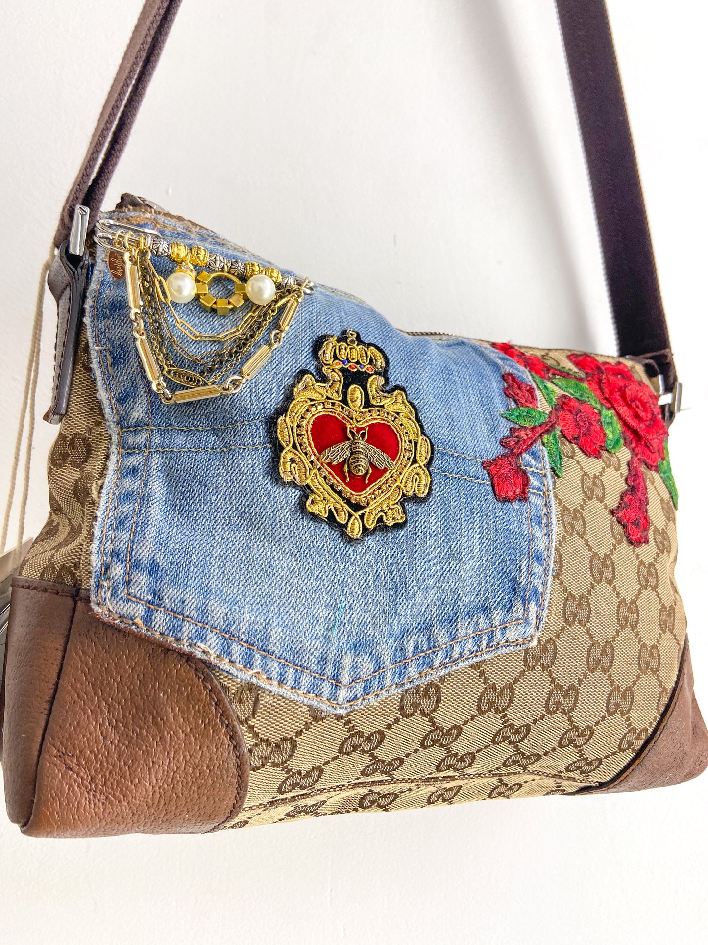 OOAK Vintage Gucci Fighting Tigers Adjustable Strap Purse