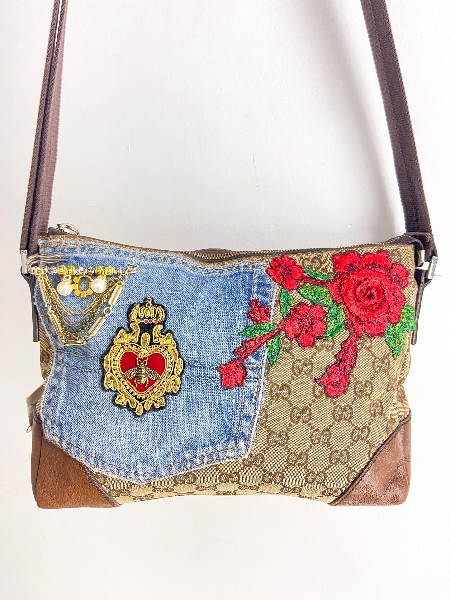 OOAK Vintage Gucci Fighting Tigers Adjustable Strap Purse