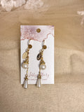 Handmade Acrylic & Rhinestone Pearl Earrings
