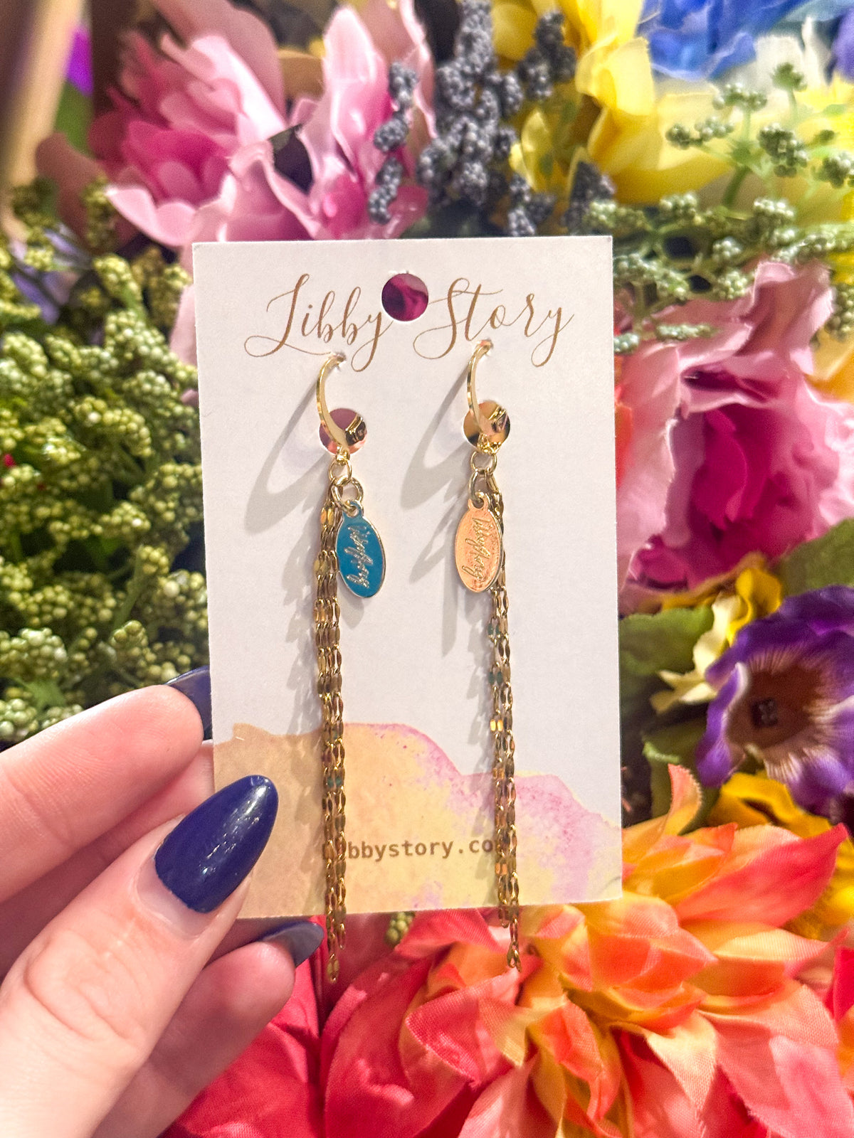 Handmade Libby Story Dangle Earrings