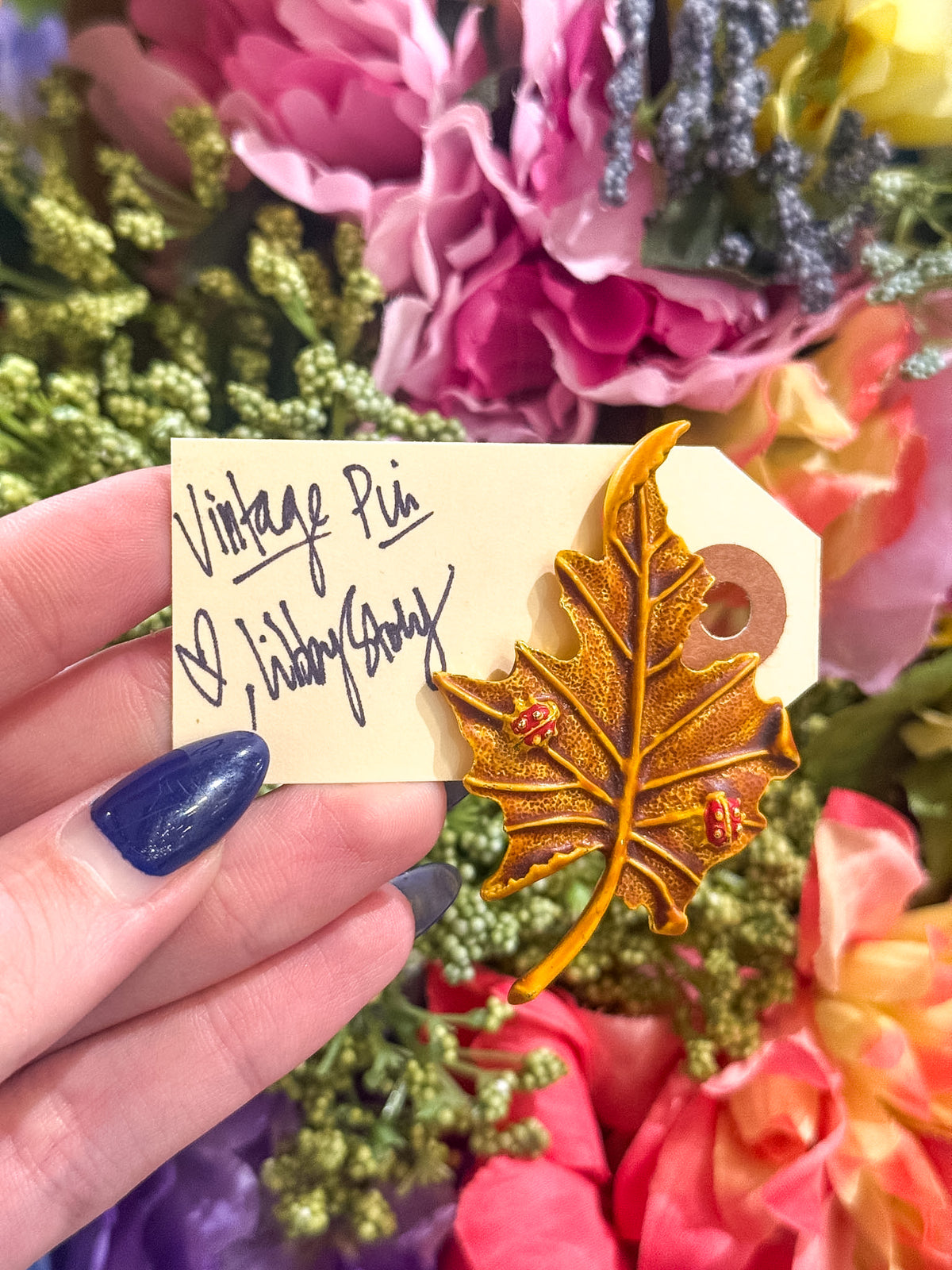 OOAK Vintage Leaf Pin