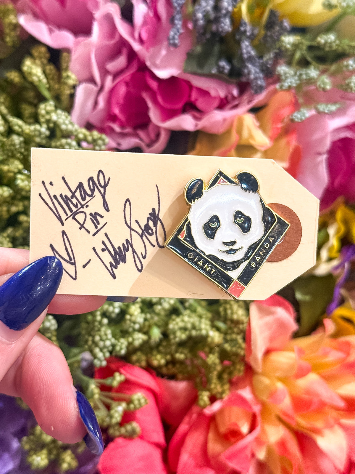 OOAK Vintage Panda Pin