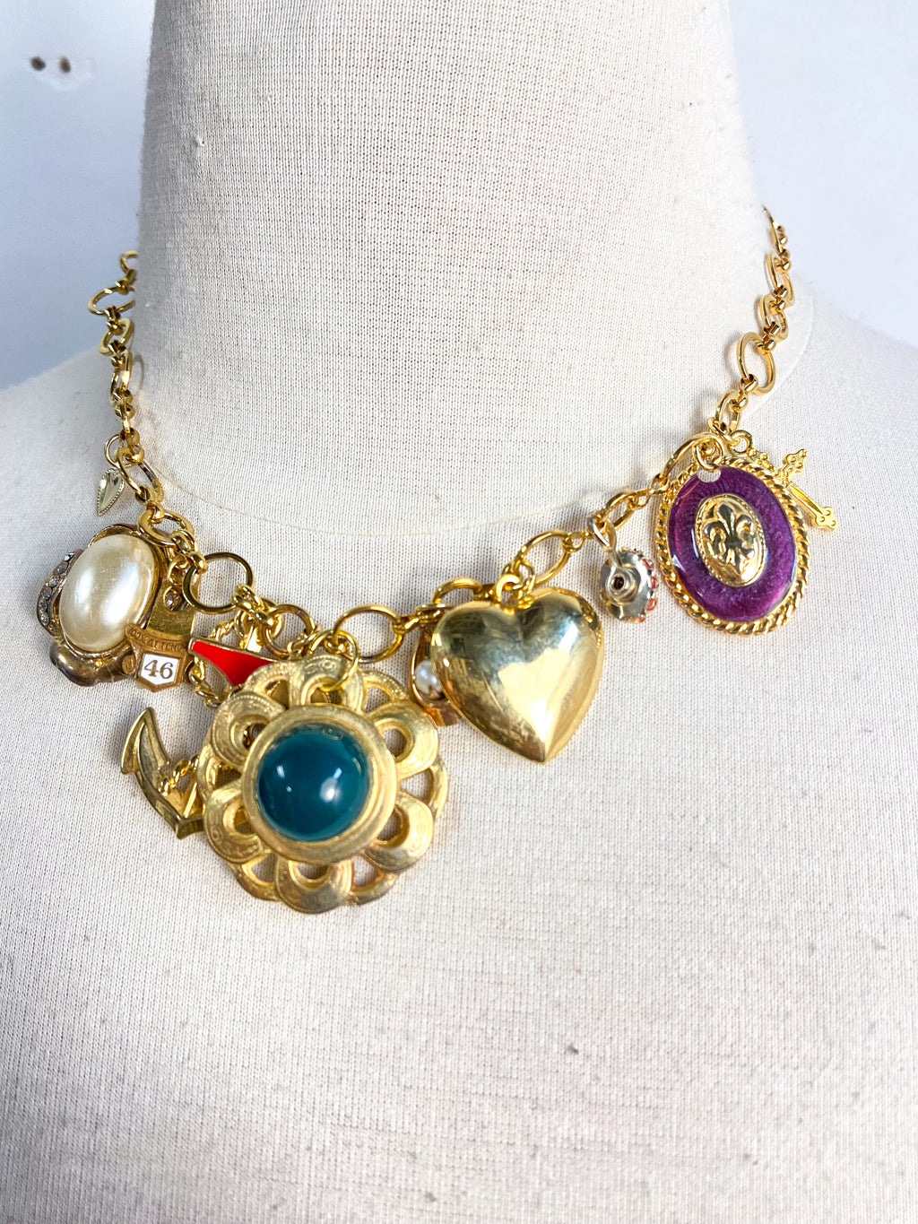 OOAK Vintage Anchora Vintage Charm Necklace