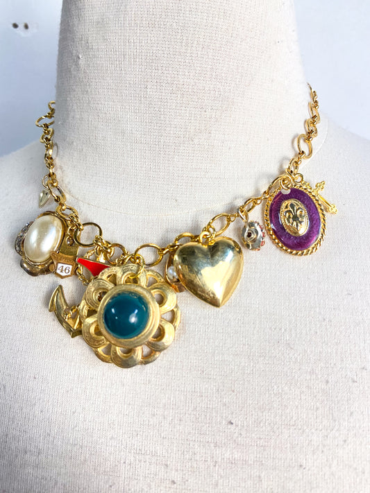 OOAK Vintage Anchora Vintage Charm Necklace