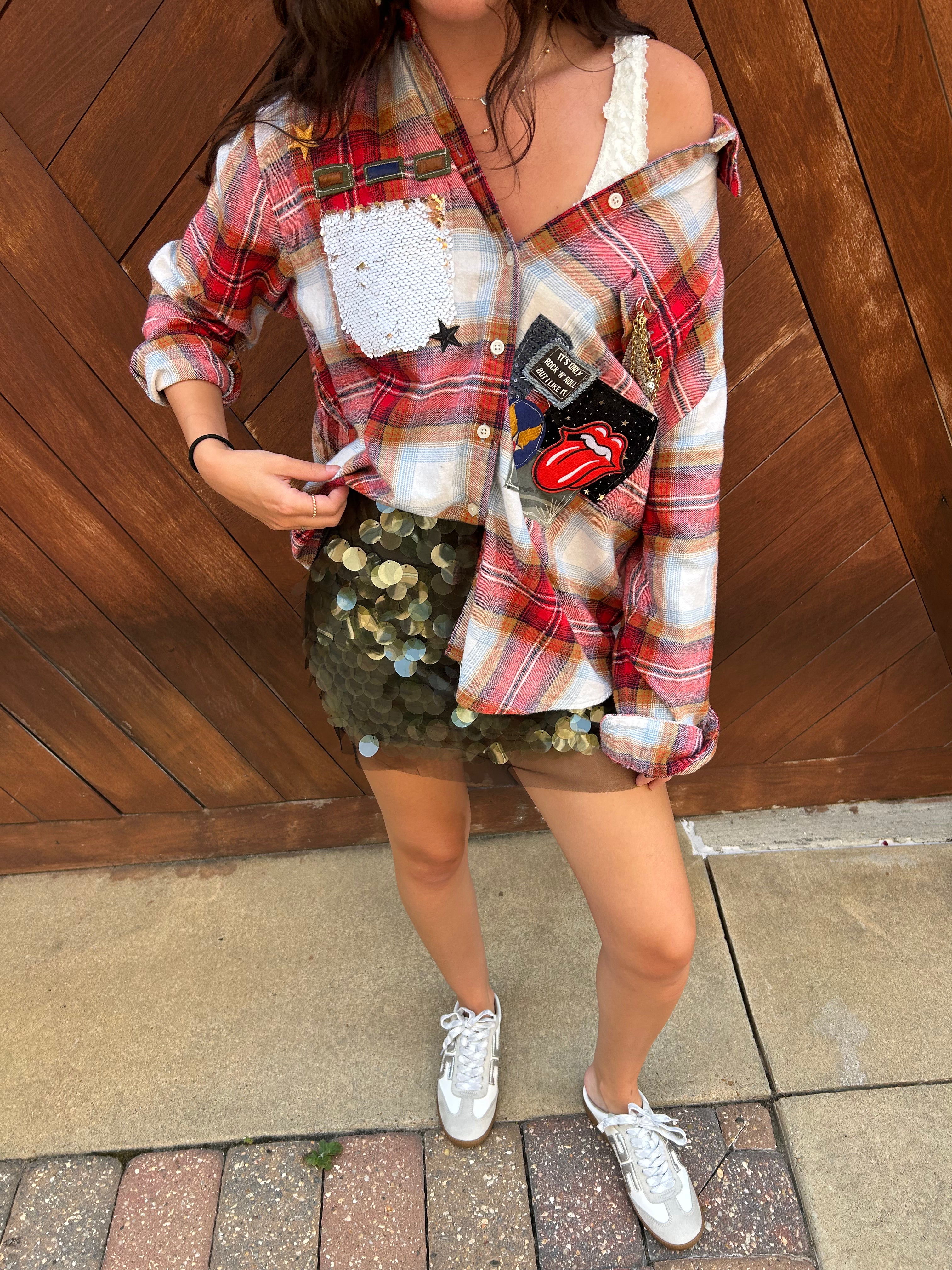OOAK Rolling Stones Vintage Flannel
