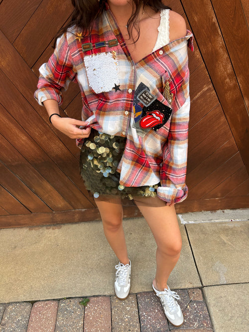 OOAK Rolling Stones Vintage Flannel