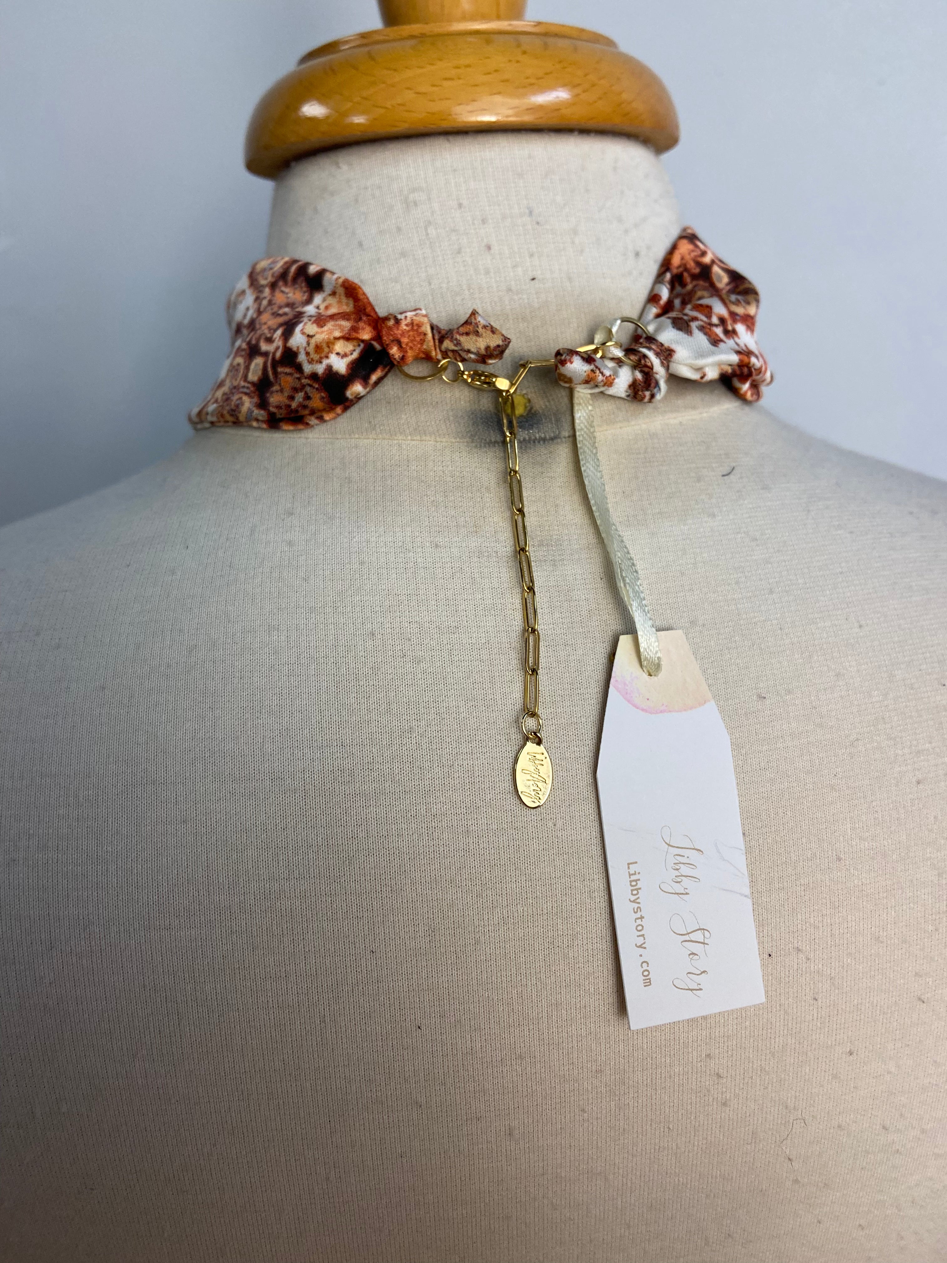 OOAK Handmade Cameo Scarf Necklace