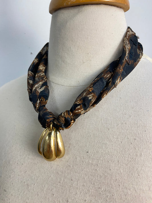 OOAK Vintage Pendant Scarf Necklace