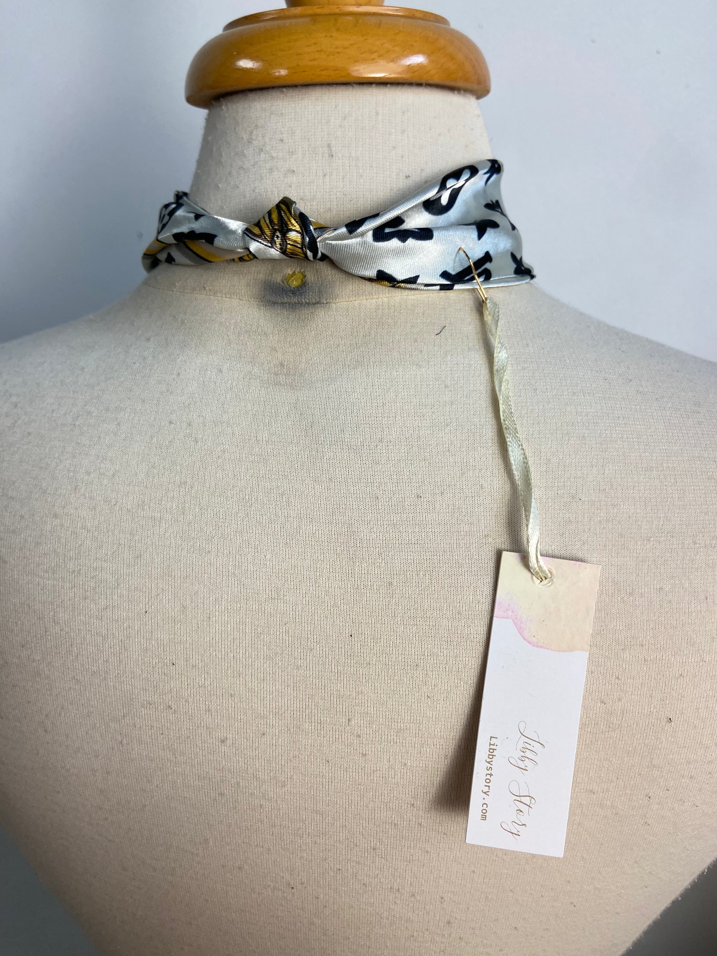OOAK Vintage Pendant Toggle Scarf Necklace