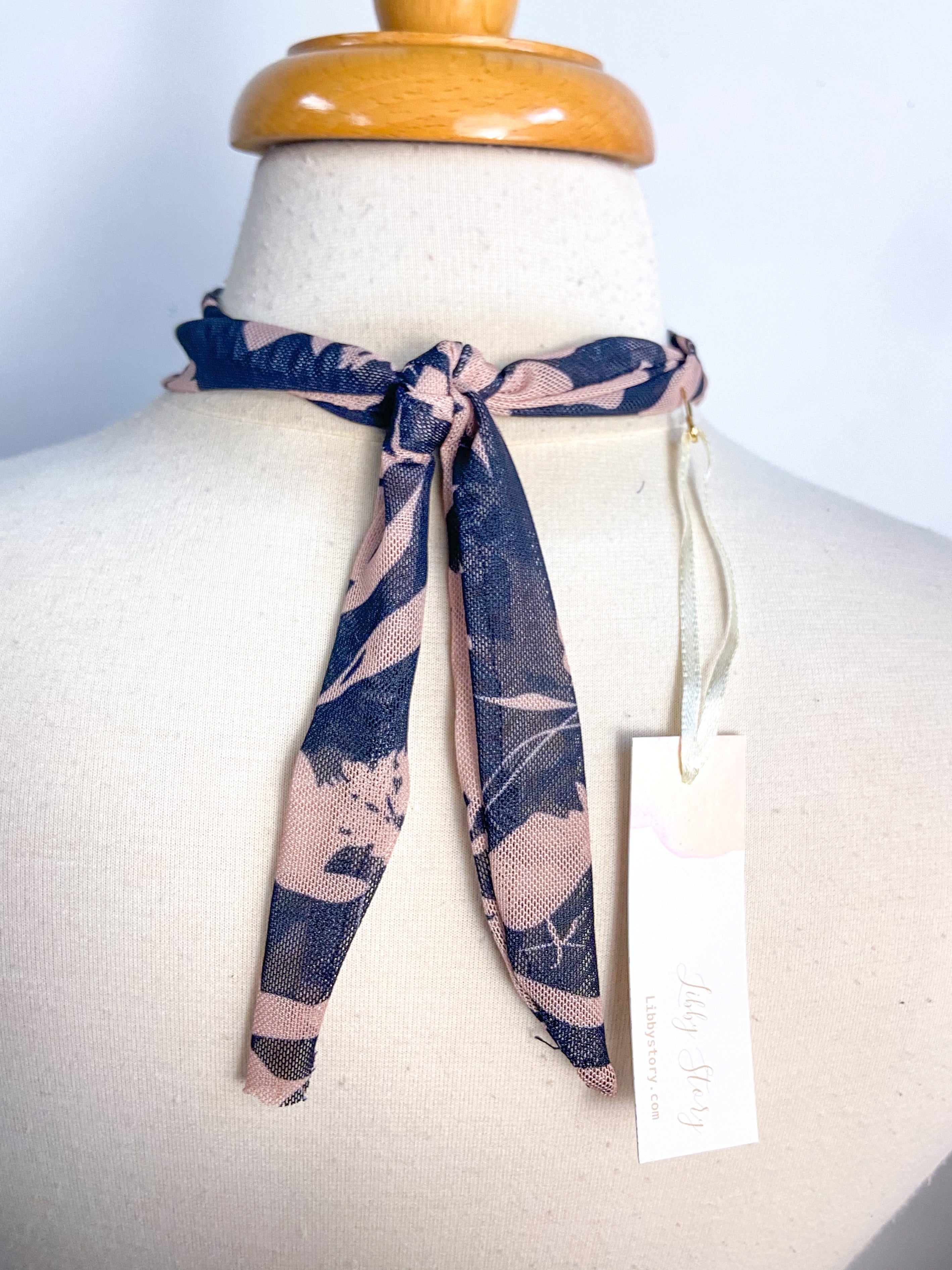 OOAK Scarf Necklace w/ Horse Head Cameo