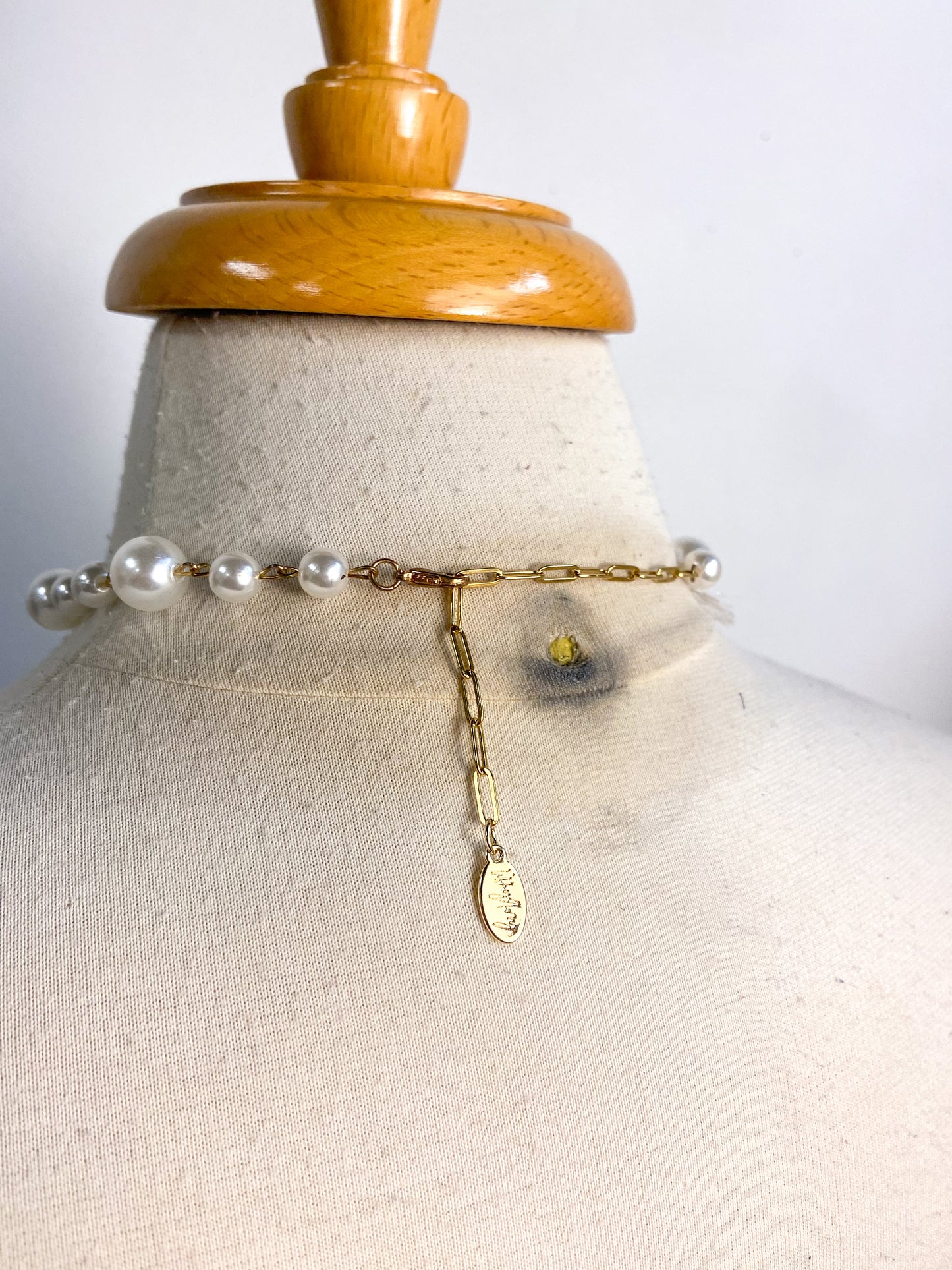 Pearl Heart Shield Necklace