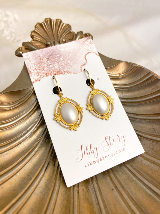 Pearl Cameo Earrings