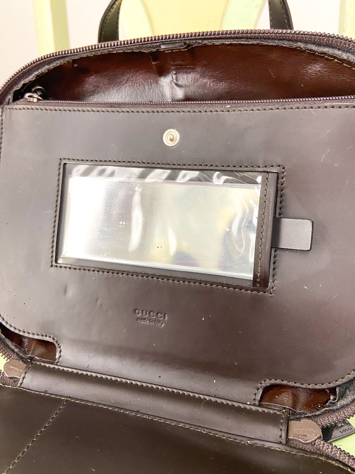 OOAK Vintage Dark Brown Gucci Purse with Bag Chain