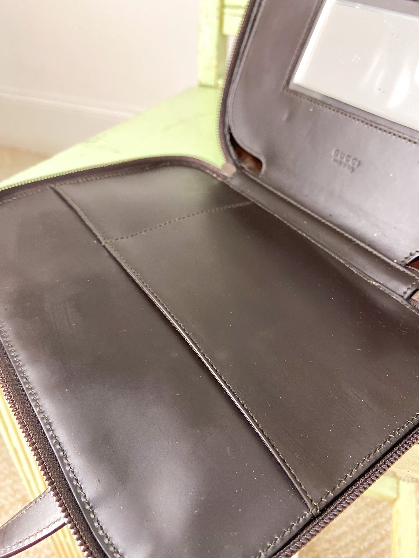 OOAK Vintage Dark Brown Gucci Purse with Bag Chain