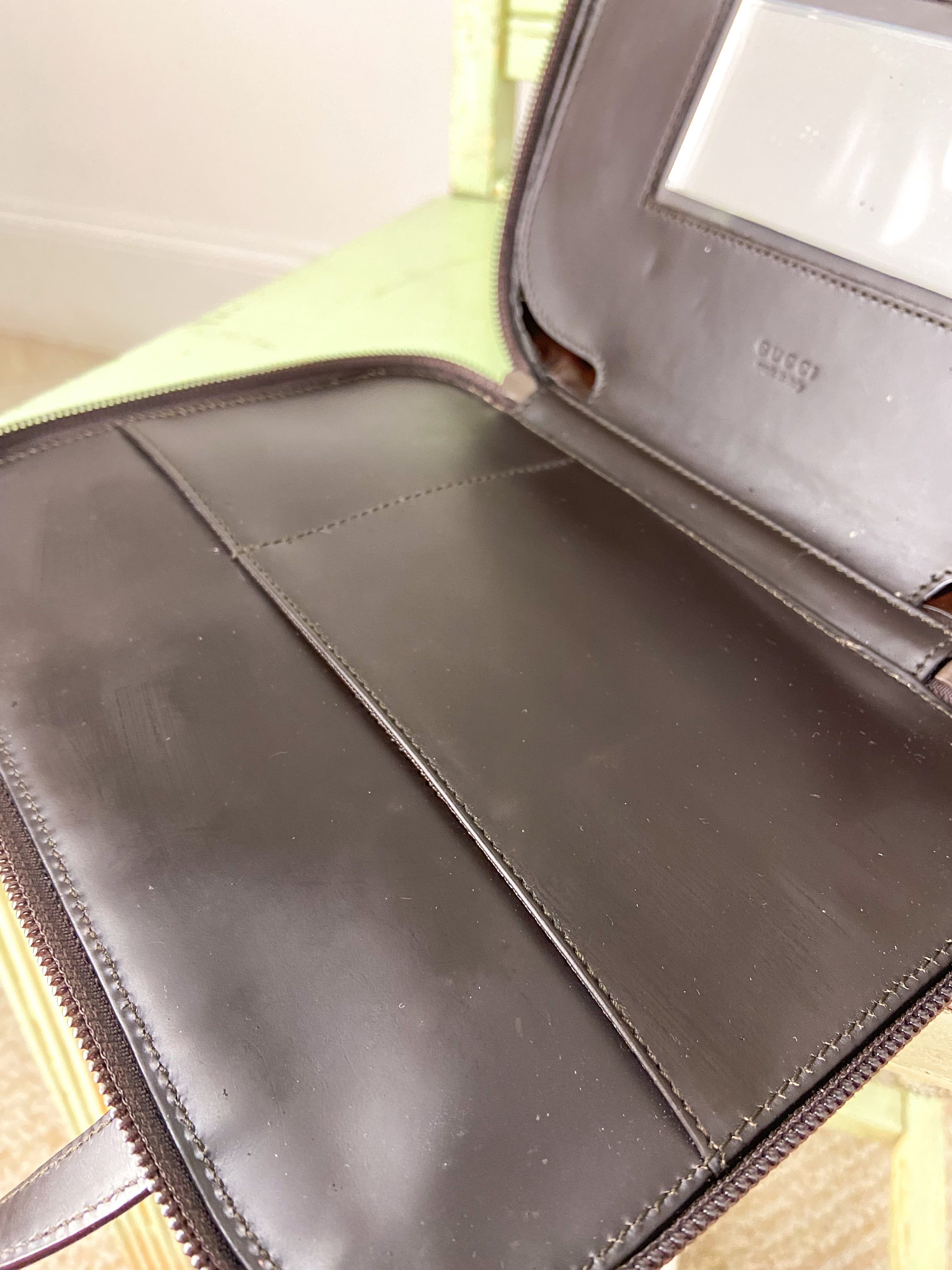 OOAK Vintage Dark Brown Gucci Purse with Bag Chain
