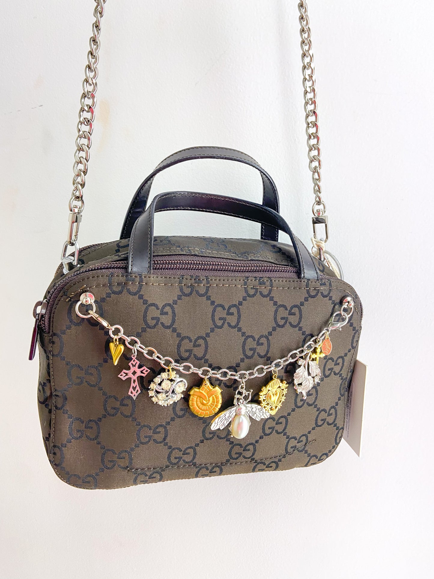 OOAK Vintage Dark Brown Gucci Purse with Bag Chain