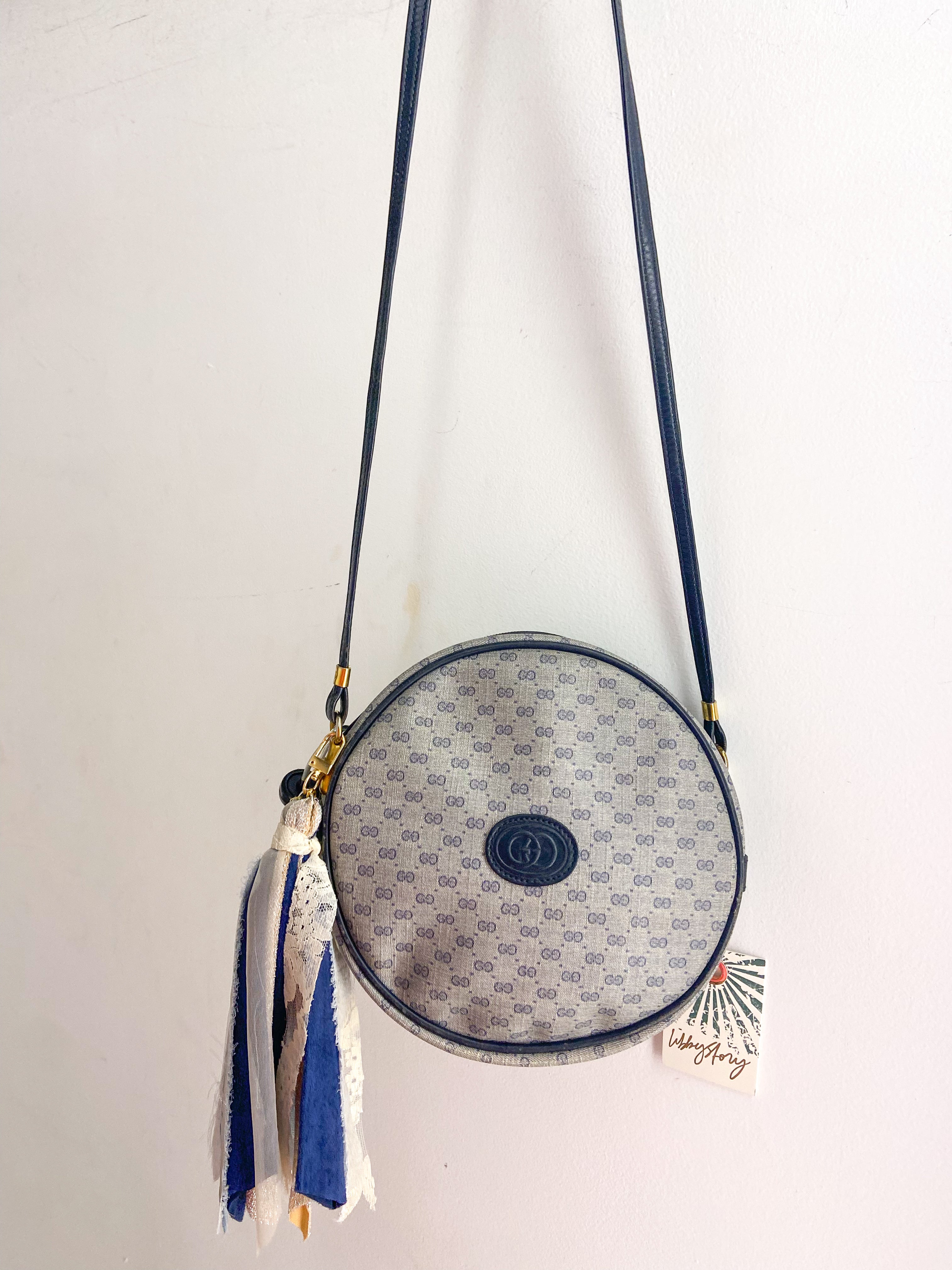 OOAK Vintage Gucci Navy Small Purse with Bag Charm